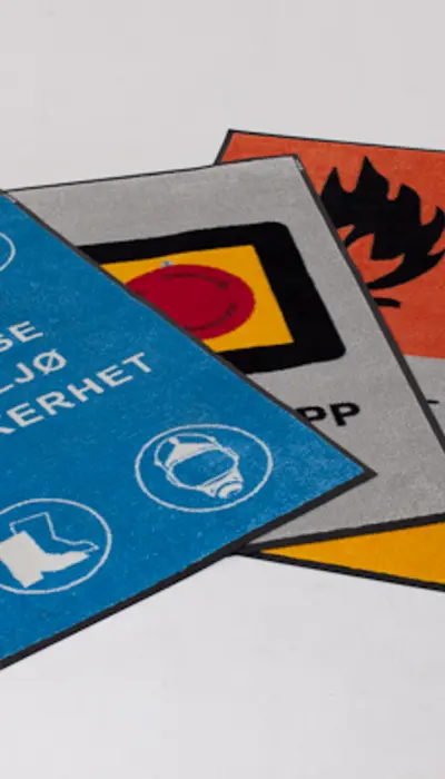 Matten met veiligheidspictogrammen